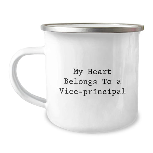 Funny Vice Principal Gifts for Men - My Heart Belongs To, Unique Christmas Unique Gifts from Boss, Vice Principal Camping Mug - Image 1
