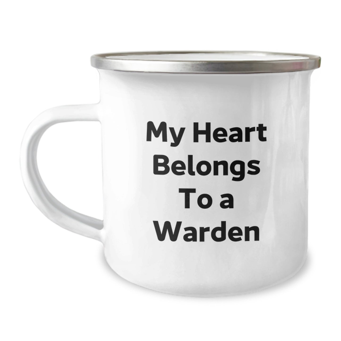 Funny Warden Gifts for Men and Women, Camping Mug with My Heart Belongs To A Warden Quote, Unique Christmas Unique Gifts from Friends, Family, or Coworkers - Image 1
