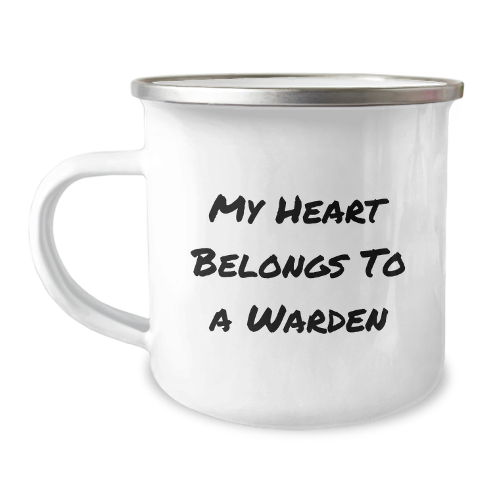 Funny Warden Gifts, My Heart Belongs To A Warden, Warden Camping Mug - Christmas Unique Gifts from Family to Warden - Image 1