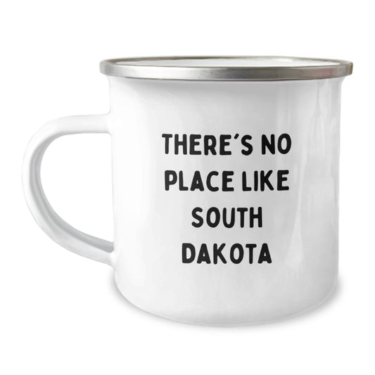 Gifts from Friends and Family, Unique South Dakota Christmas Mugs, Funny Camping Mugs with There's No Place Like South Dakota Quote - Image 1