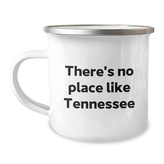 Tennessee Christmas Unique Gifts from Friends and Family, Funny Quote 'There's No Place Like Tennessee' Camping Mug for Men Women - Image 1