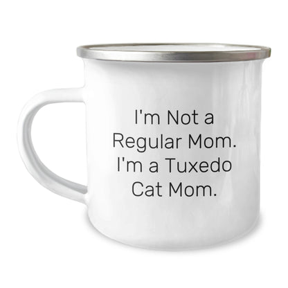 Gifts for Tuxedo Cat Mom's, Funny Valentine's Camping Mug, Unique Gifts from Friends and Family to Lovers of Tuxedo Cat Moms - Image 1