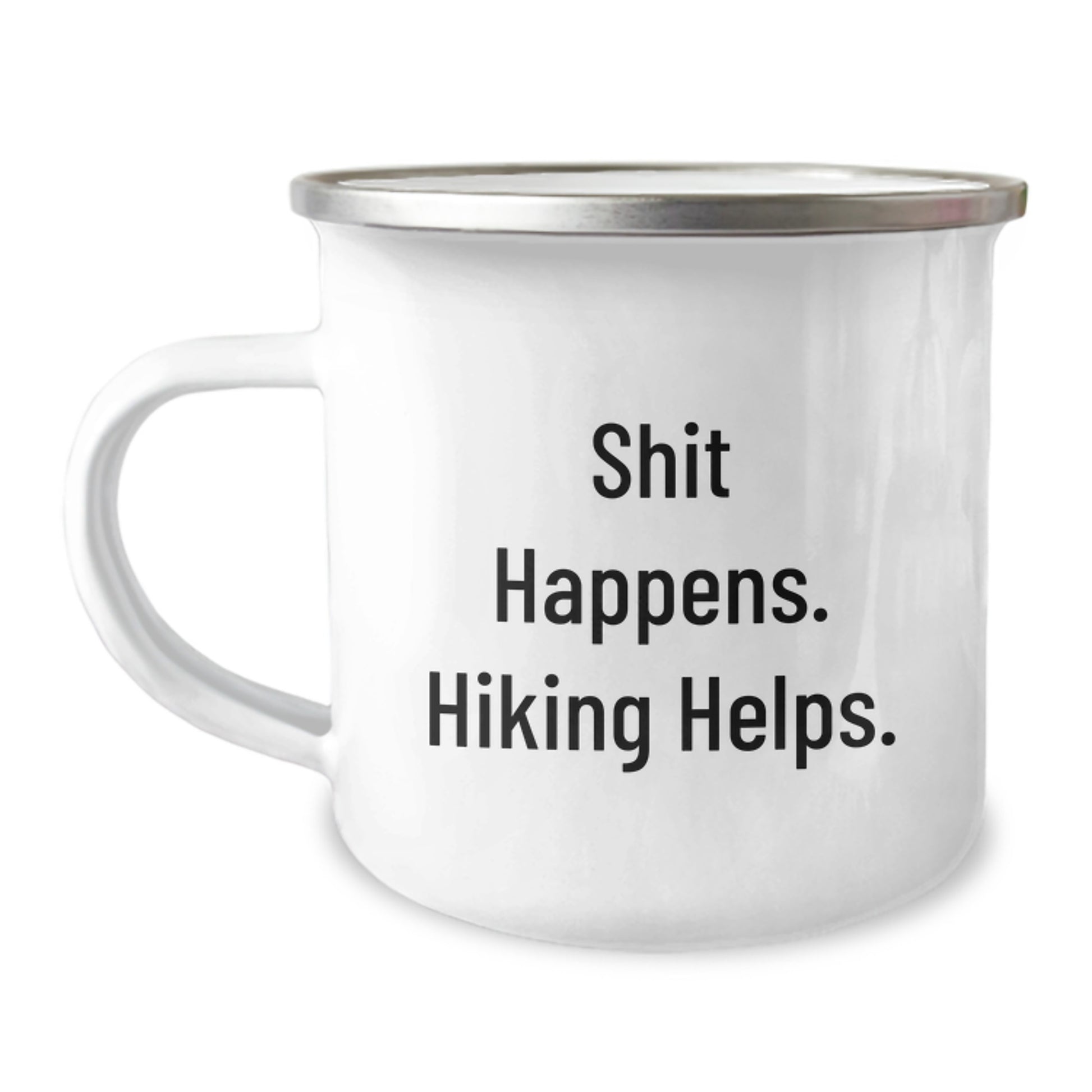 Gifts from Friends for Hiking Lovers - Shit Happens. Hiking Helps. Funny Camping Mug for Valentine's Unique Gifts - Image 1
