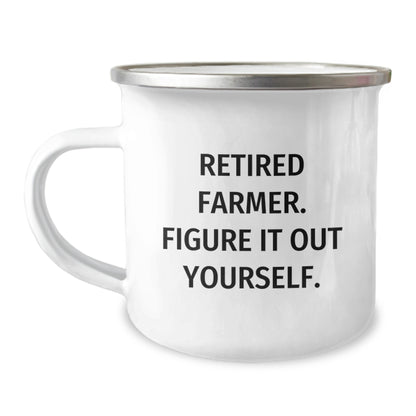 Funny Quotes for Farmers Gifts from Friends, Unique Camping Mug for Men, Retired Farmer Said Figure It Out Yourself, Christmas Unique Gifts - Image 1