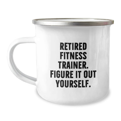 Funny Fitness Trainer Gifts from Friends - Inspirational Camping Mug for Christmas Unique Gifts, Fitness Enthusiasts, and Retired Fitness Trainers, Figure It Out Yourself. - Image 1
