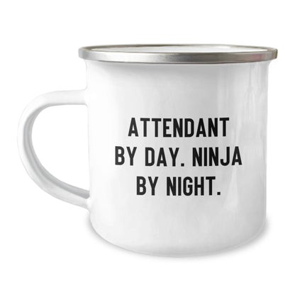 Funny Attendant Gifts for Men - Attendant By Day. Ninja By Night. Christmas Unique Mugs for Attendant Lovers from Friends - Image 1