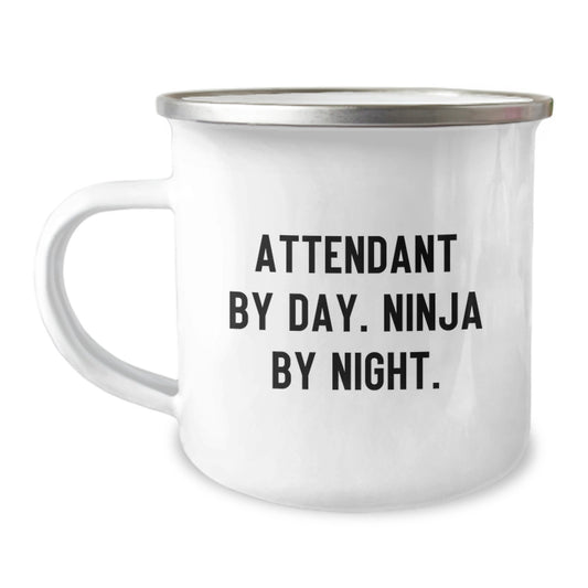 Funny Attendant Gifts for Men - Attendant By Day. Ninja By Night. Christmas Unique Mugs for Attendant Lovers from Friends - Image 1