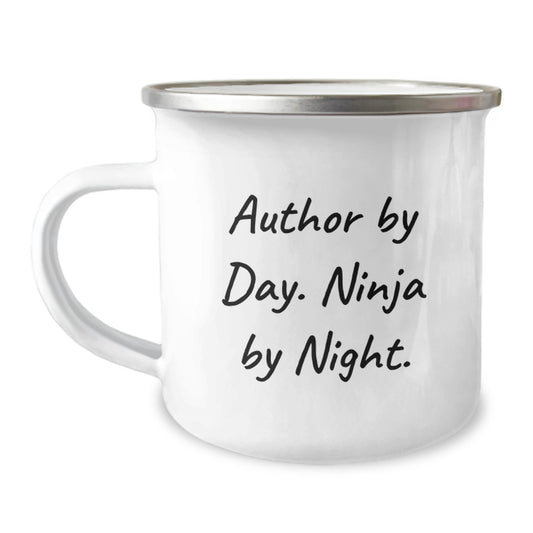 Author Gifts from Friends, Funny Camping Mug for Author By Day Ninja By Night, Christmas Unique Gifts - Image 1