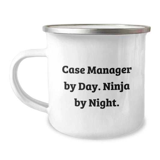 Funny Case Manager Gifts for Men, Camping Mug Case Manager By Day Ninja By Night, Unique Christmas Unique Gifts from Friends - Image 1