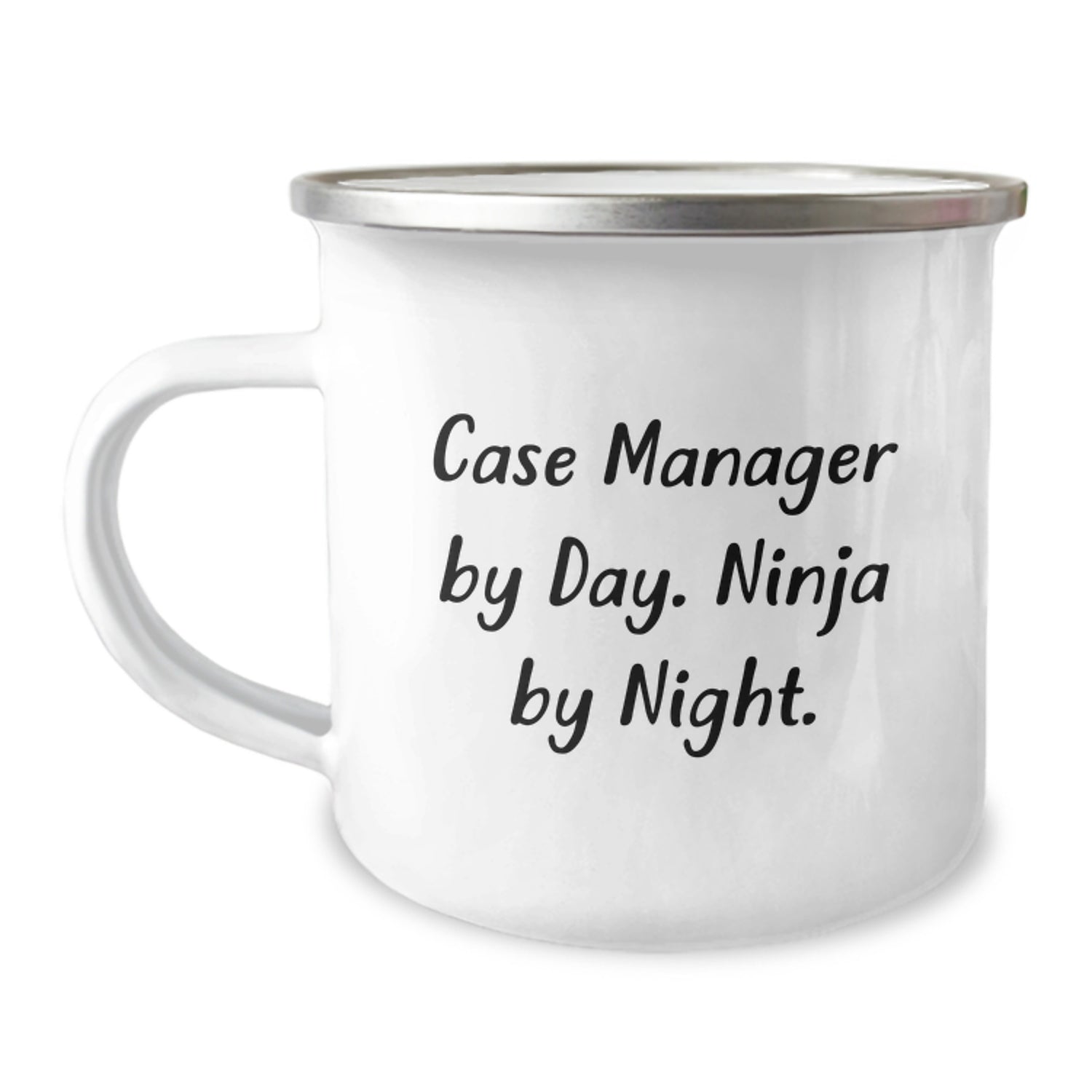 Funny Case Manager Gifts for Men, Case Manager Camping Mug for Christmas Unique Presents from Friends to Family, 'Case Manager By Day. Ninja By Night.' - Image 1