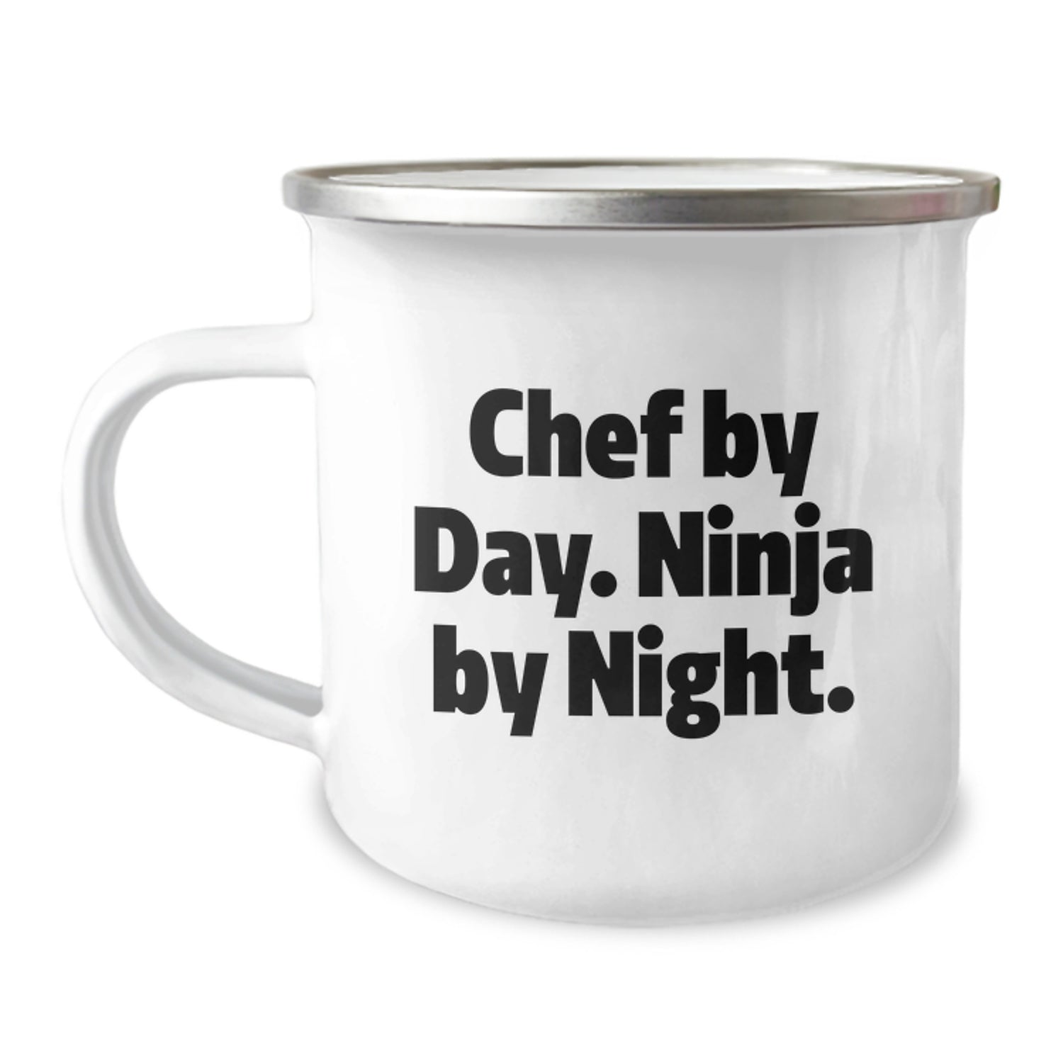 Funny Chef Gifts from Men for Christmas Unique Camping Mug - 'Chef By Day, Ninja By Night' Inspiration - Image 1