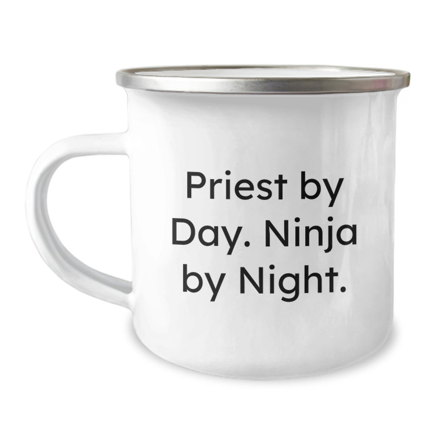 Christmas Unique Gifts for Priest, Priest Ninja By Day Mug, Funny Camping Mug, Stainless Steel 12 Oz - Image 1