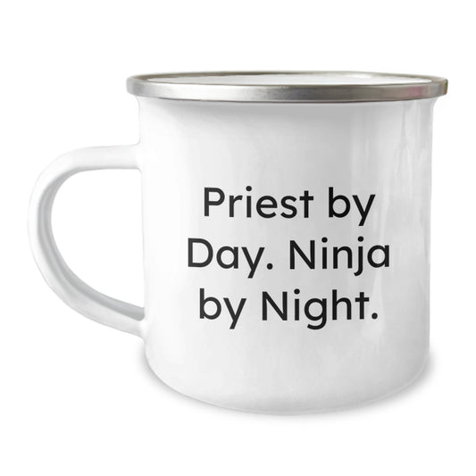 Christmas Unique Gifts for Priest, Priest Ninja By Day Mug, Funny Camping Mug, Stainless Steel 12 Oz - Image 1