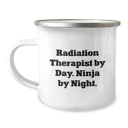 Funny Radiation Therapist Gifts For Men - Radiation Therapist By Day Ninja By Night Camping Mug, Unique Christmas Unique Gifts from Friends - Image 1