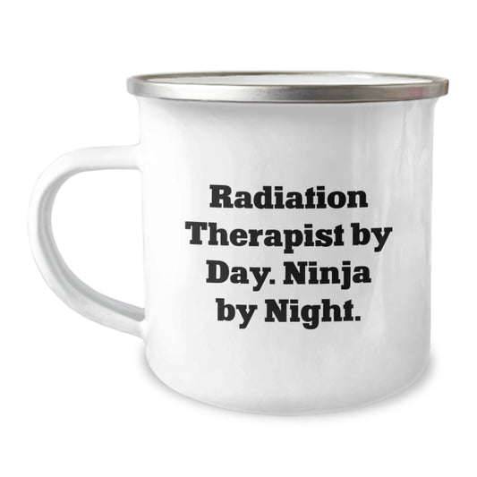 Funny Radiation Therapist Gifts For Men - Radiation Therapist By Day Ninja By Night Camping Mug, Unique Christmas Unique Gifts from Friends - Image 1