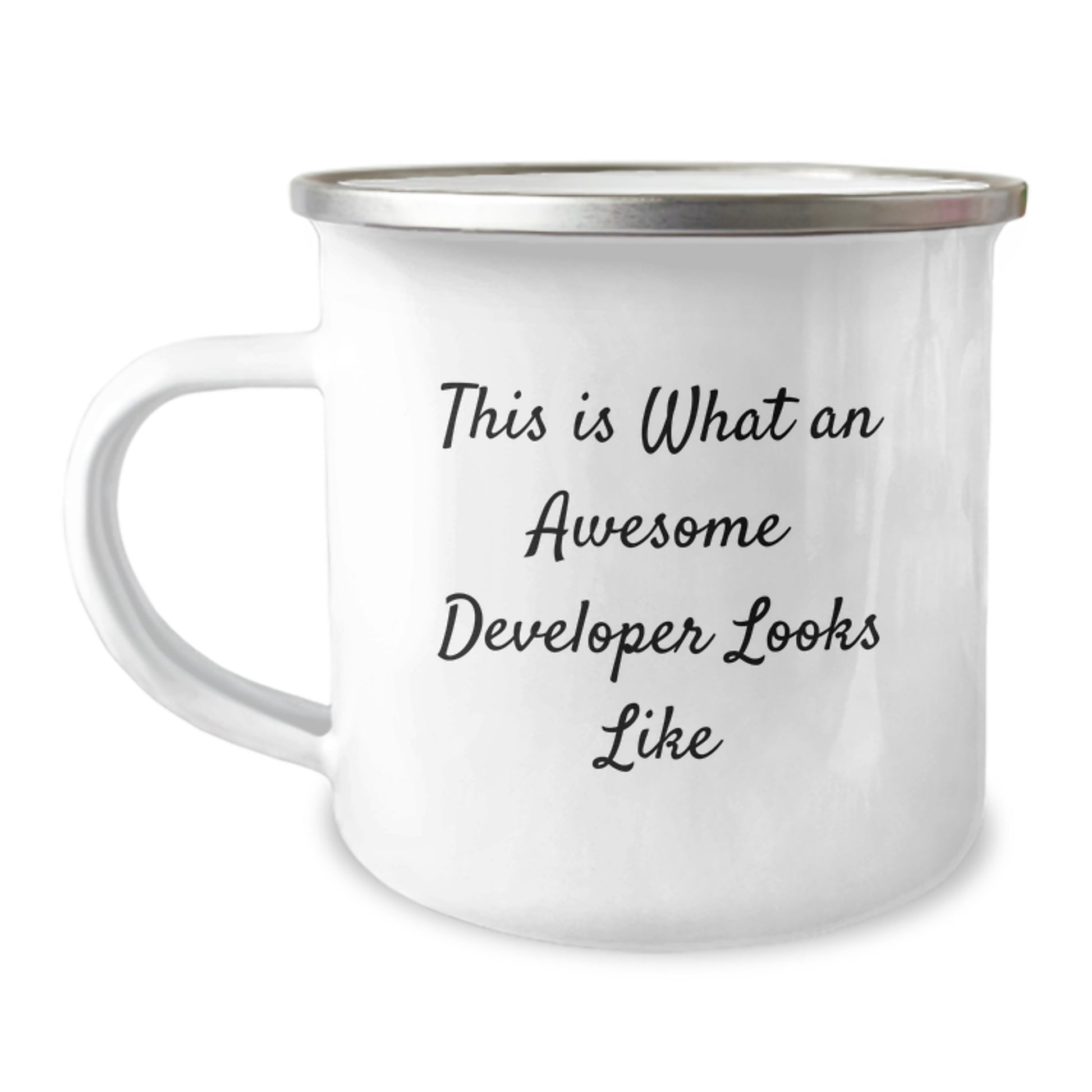 Gifts from Friends to Awesome Developer Christmas Unique Mugs This 'Is What An Awesome Developer Looks Like' Funny Quote - Image 1
