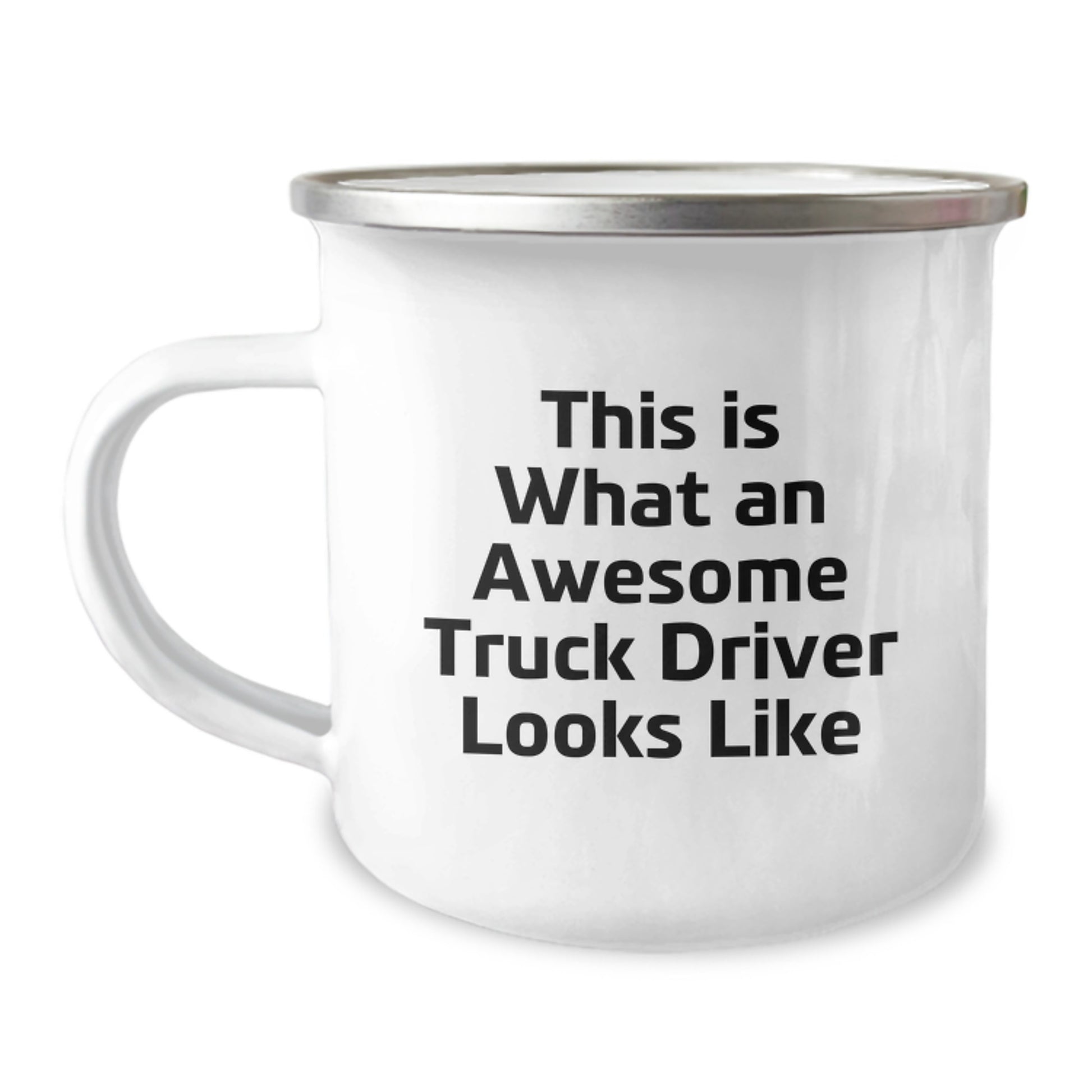 Funny Gift for Truck Drivers, Awesome Christmas Unique Gifts from Friends, Men's Stainless Steel Camping Mugs with Quote This Is What An Awesome Truck Driver Looks Like - Image 1