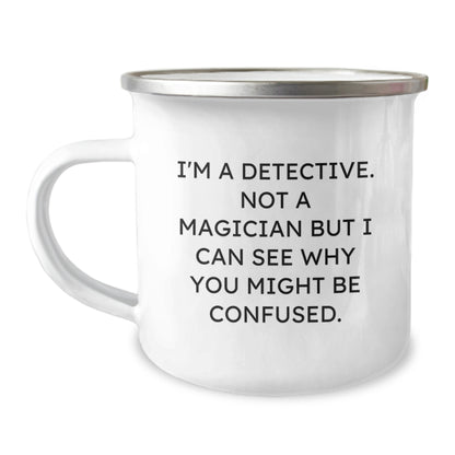 Funny Detective Gifts from Friends for Men - Camping Mug for Christmas Unique Presents - Image 1