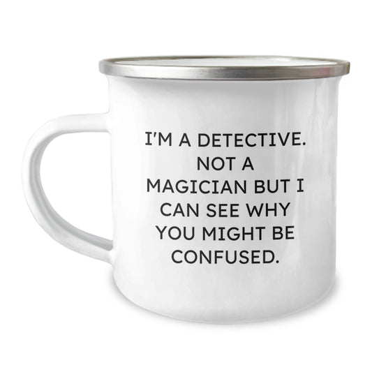 Funny Detective Gifts from Friends for Men - Camping Mug for Christmas Unique Presents - Image 1