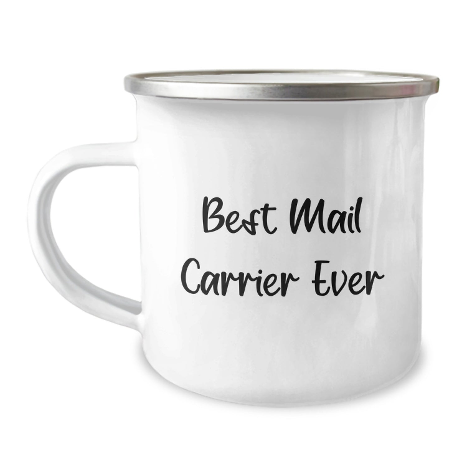 Funny Mail Carrier Gifts for Him - Best Mail Carrier Ever Camping Mug for Valentine's - Stainless Steel Enamel Finish - Image 1