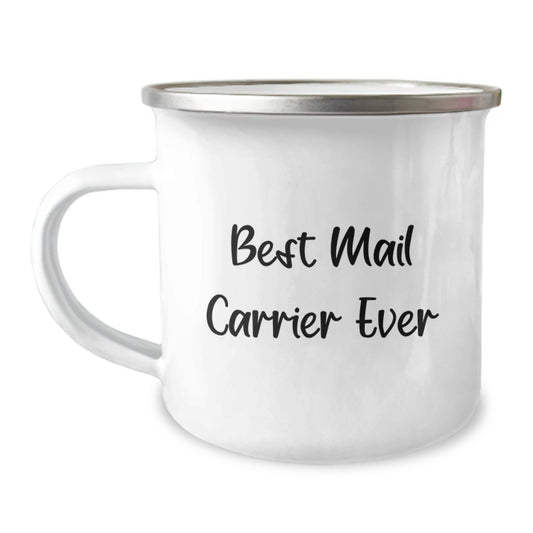 Funny Mail Carrier Gifts for Him - Best Mail Carrier Ever Camping Mug for Valentine's - Stainless Steel Enamel Finish - Image 1