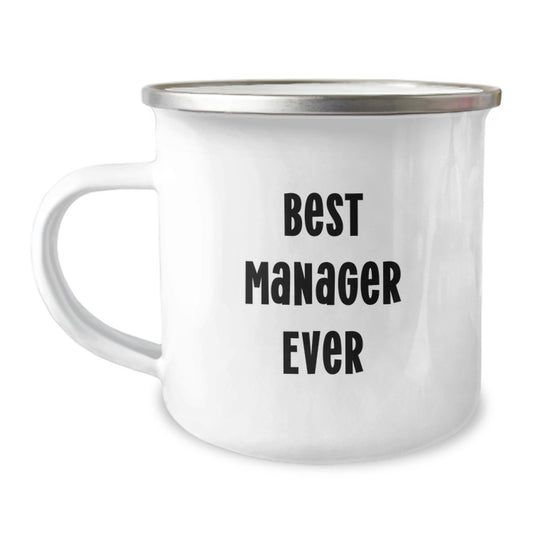 Funny Gifts from Friends for the Best Manager Ever, Unique Camping Mug for Men, Women, or Coworkers, Stainless Steel with Enamel Finish - Image 1