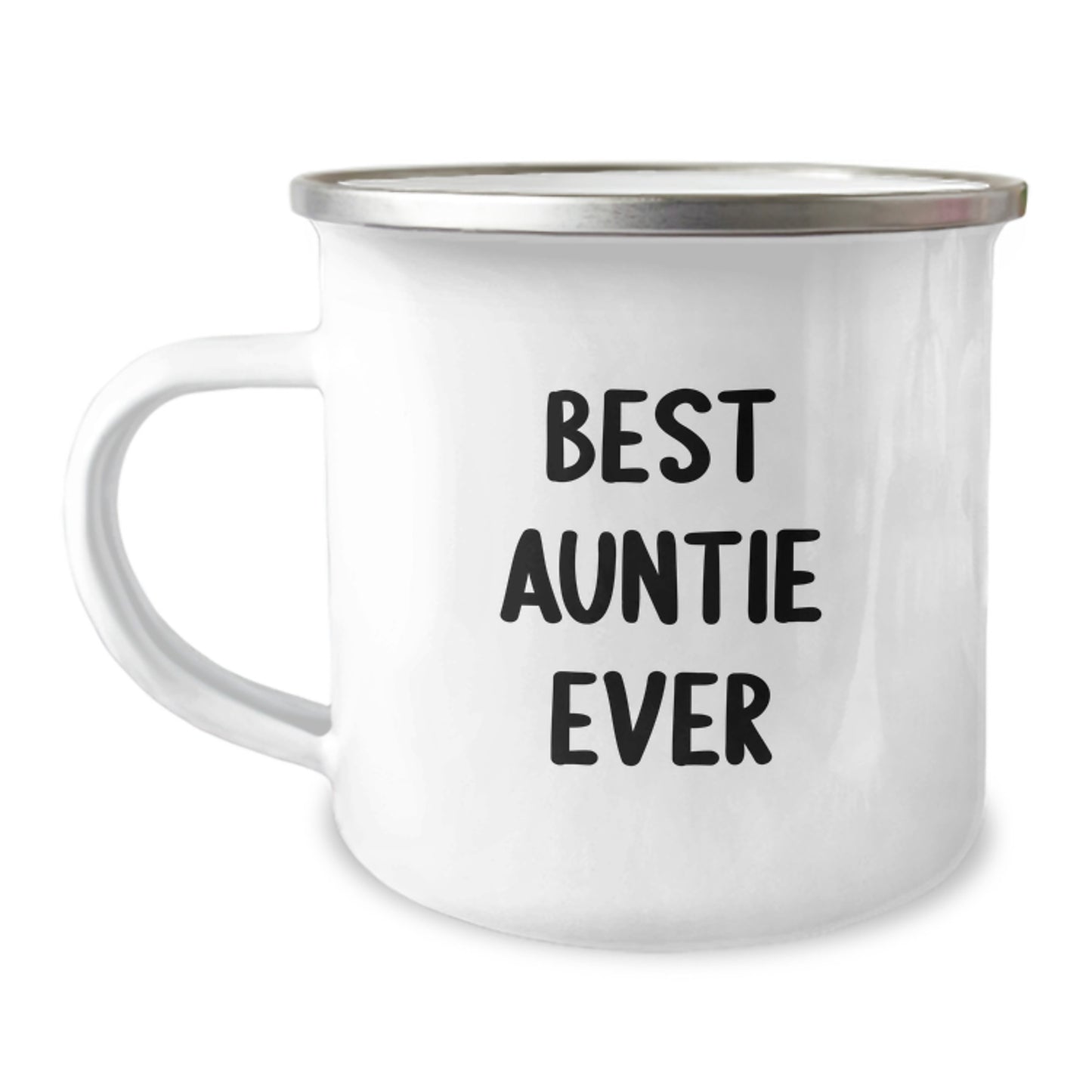 Funny Gifts from Men to Auntie - Best Auntie Ever Camping Mug, Christmas Unique Gifts for Auntie - 12 oz Stainless Steel Mug with Enamel Finish - Image 1