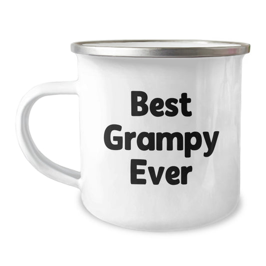 Funny Grampy Gifts for Men - 'Best Grampy Ever' Camping Mug, Unique Christmas Unique Gifts from Family to Grampy, 12 oz Stainless Steel Enamel - Image 1