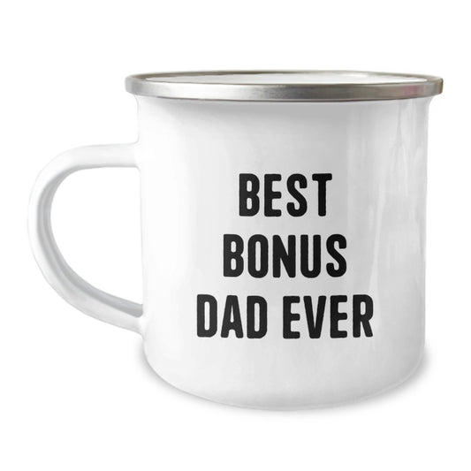 Funny Bonus Dad Gifts - Best Bonus Dad Ever Camping Mug for Men, Perfect for Christmas Unique Gifts from Family, Friends, and Coworkers - Image 1