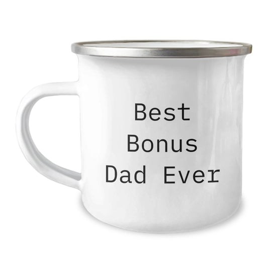Funny Bonus Dad Gifts for Men, Best Bonus Dad Ever Camping Mug, Christmas Unique Gifts from Dad to Son - Image 1