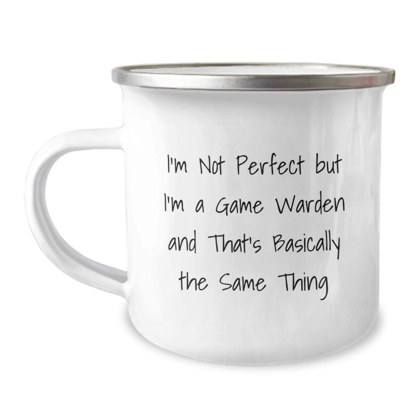 Funny Game Warden Gifts from Friends, Christmas Unique Gifts for Game Wardens, Camping Mugs with Humor 'I'm Not Perfect But I'm A Game Warden' - Image 1
