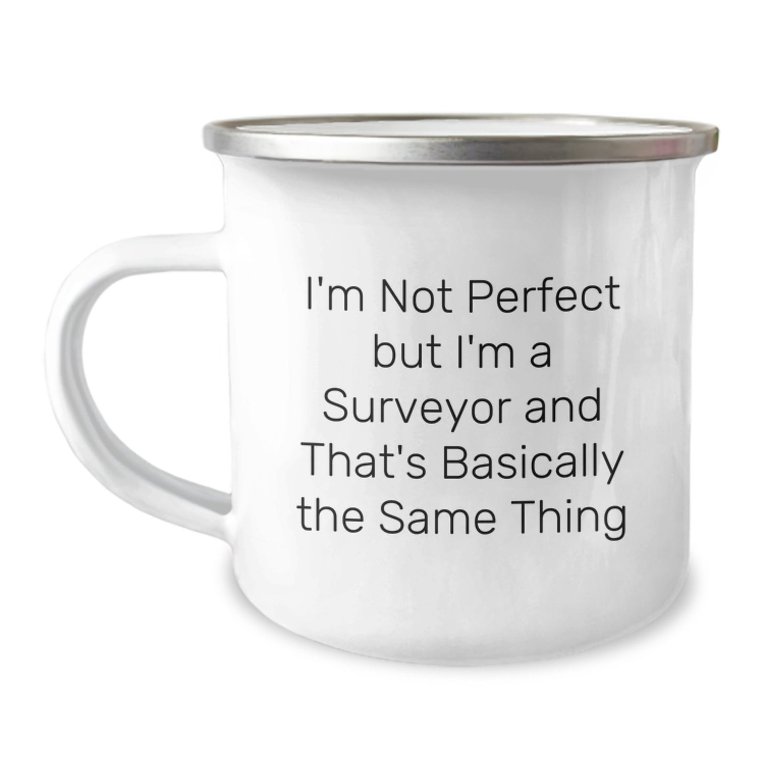 Funny Surveyor Gifts from Friends, Men, or Family - 'I'm Not Perfect But I'm A Surveyor' Camping Mug for Christmas Unique Gifts for Surveyor - Image 1