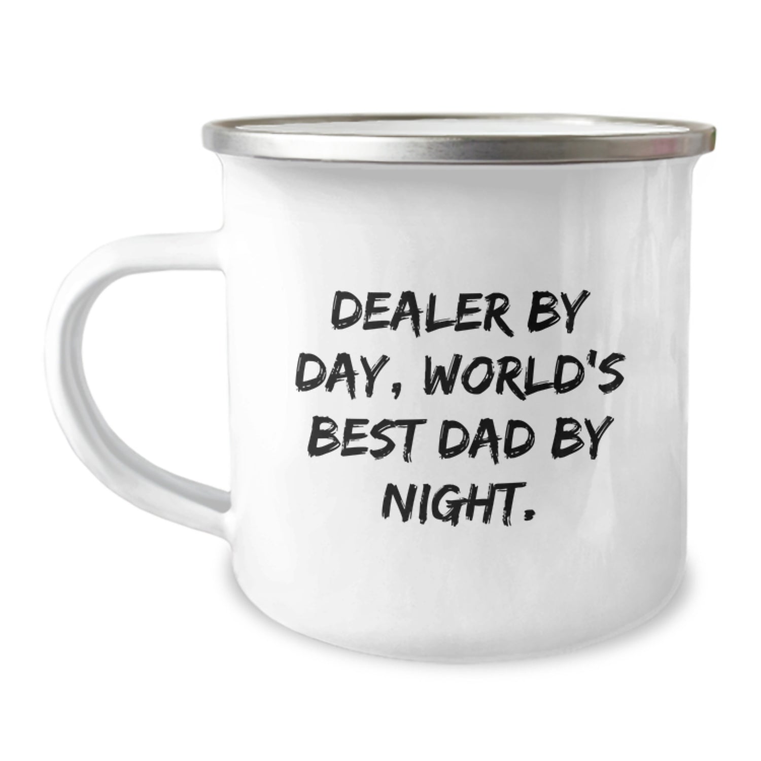 Dealer Gifts from Men - Camping Mug for World's Best Dad By Night, Funny Quote for Graduation Unique Gifts - Image 1