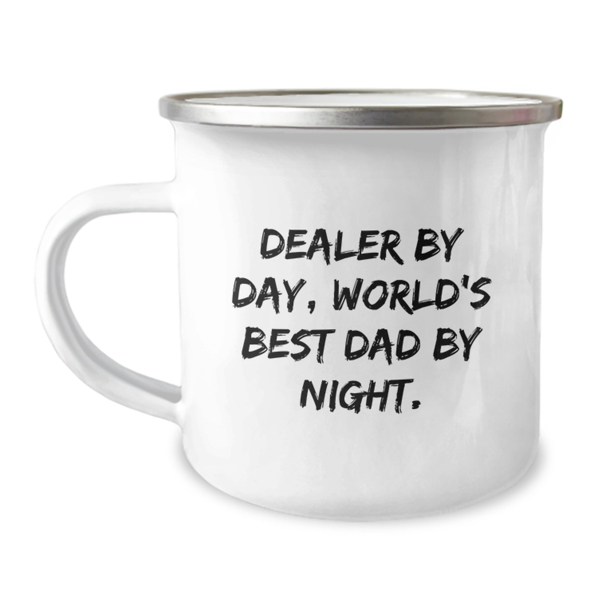 Dealer Gifts from Men - Camping Mug for World's Best Dad By Night, Funny Quote for Graduation Unique Gifts - Image 1