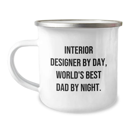 Funny Interior Designer Gifts for Dad, Camping Mug for Christmas Unique Presents from Family - Image 1