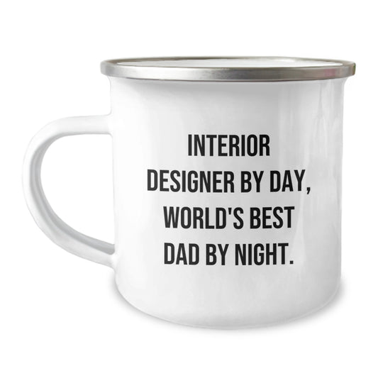 Funny Interior Designer Gifts for Dad, Camping Mug for Christmas Unique Presents from Family - Image 1