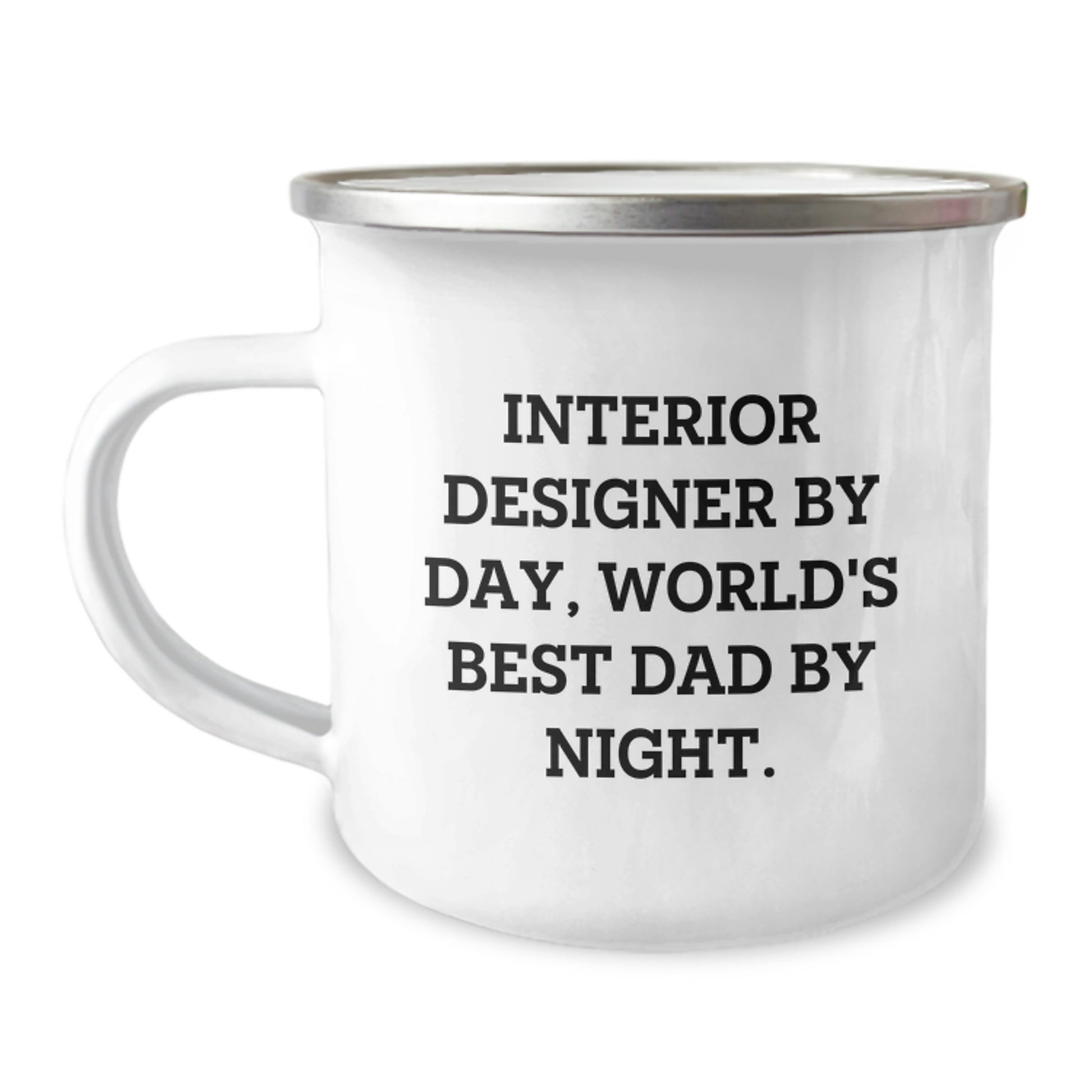 Funny Interior Designer Gifts for Men from Dad, Unique Camping Mug for Interior Designer By Day, World's Best Dad By Night - Christmas Unique Gifts - Image 1