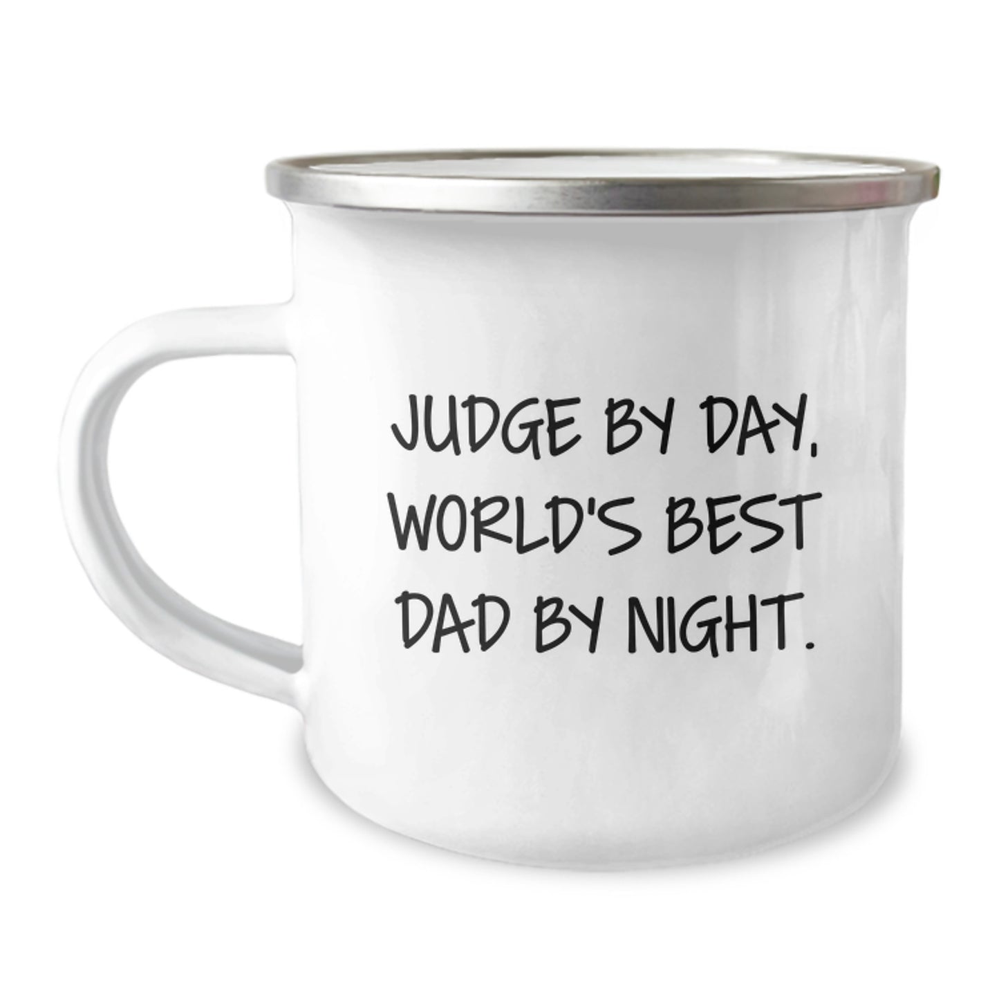 Funny Judge Gifts for Him, Camping Mug for the World's Best Dad - Judge By Day, World's Best Dad By Night. Christmas Unique Gifts from Family to Men - Image 1