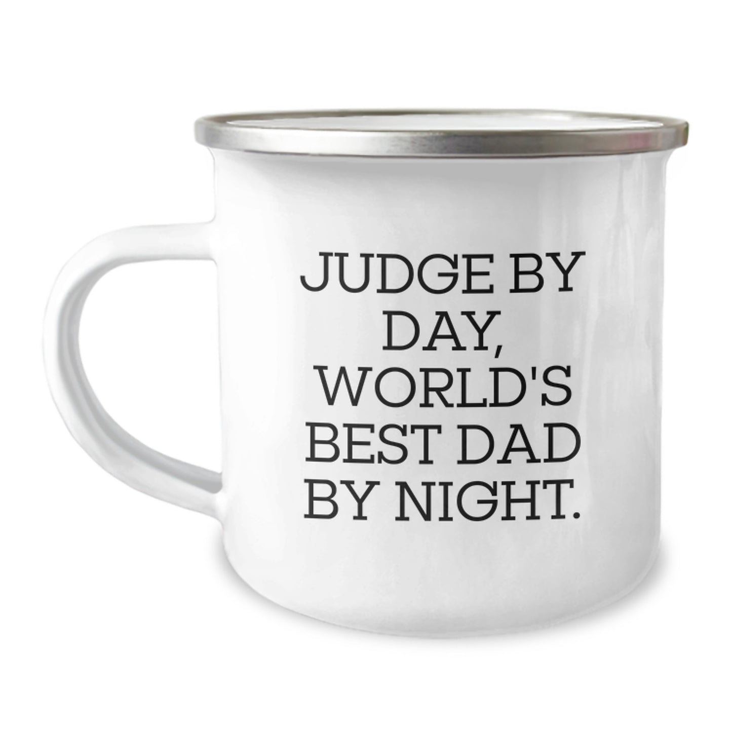 Funny Judge Gifts for Men - Camping Mug, 'Judge By Day, World's Best Dad By Night' - Unique Christmas Unique Gifts from Dad to Judge - Image 1