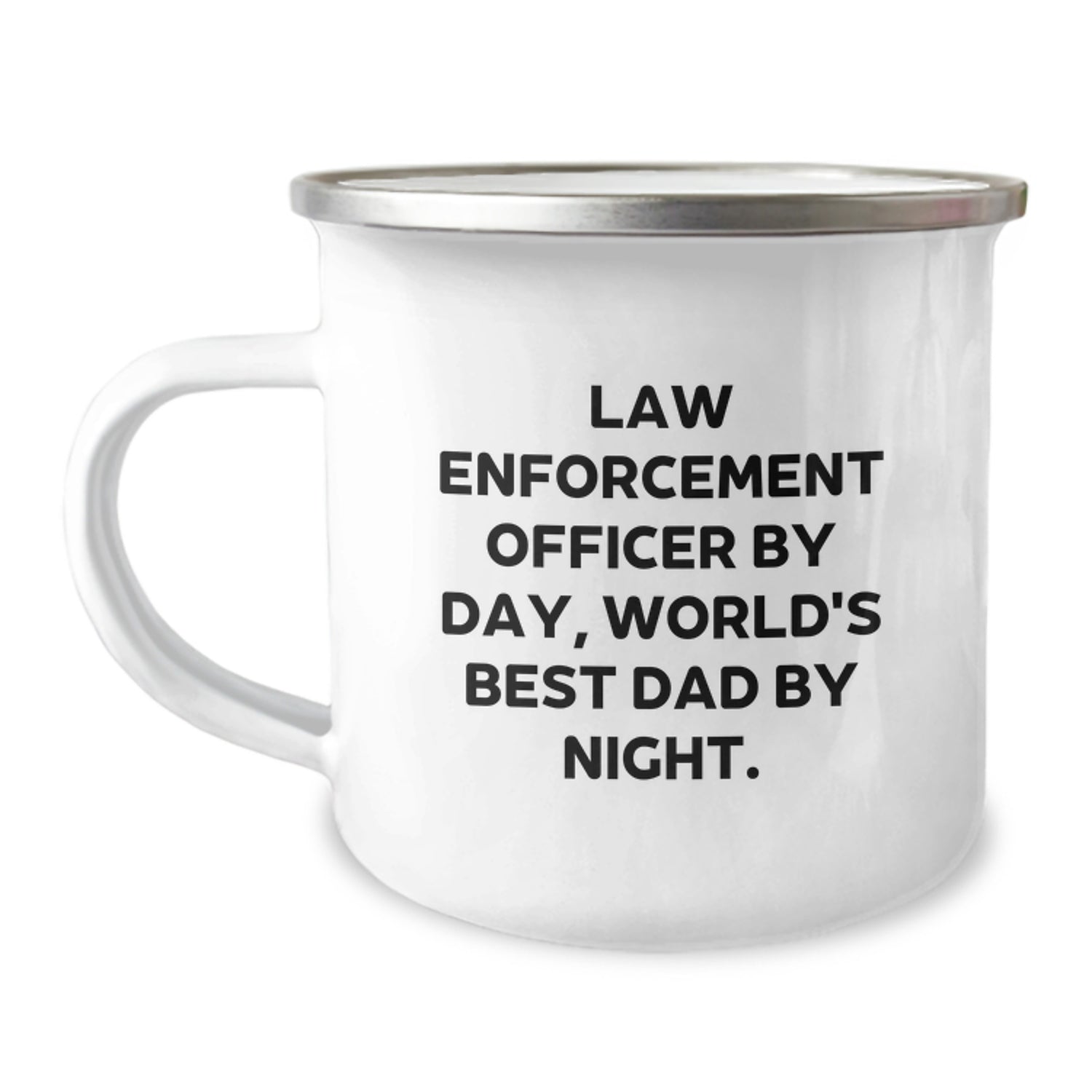 Funny Law Enforcement Officer Gifts, Men's Camping Mug - World's Best Dad by Night, Unique Christmas Unique Gifts for Family from Dad - Image 1