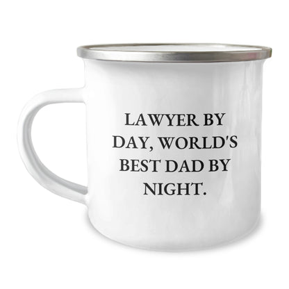 Funny Lawyer Gifts from Dad to Lawyer Friends - World's Best Dad Camping Mug, Unique Christmas Unique Gifts for Lawyer - Image 1
