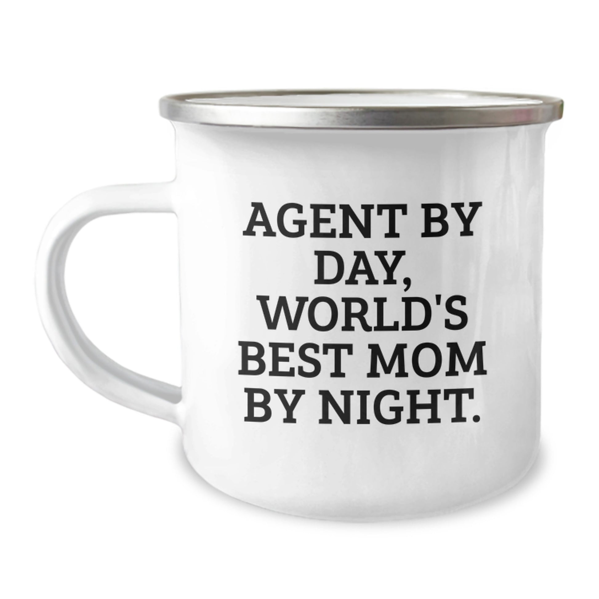 Funny Agent Gifts from Men, Christmas Unique Gifts for Agent, Camping Mug Agent By Day, World's Best Mom By Night. Stainless Steel, 12 Oz - Image 1
