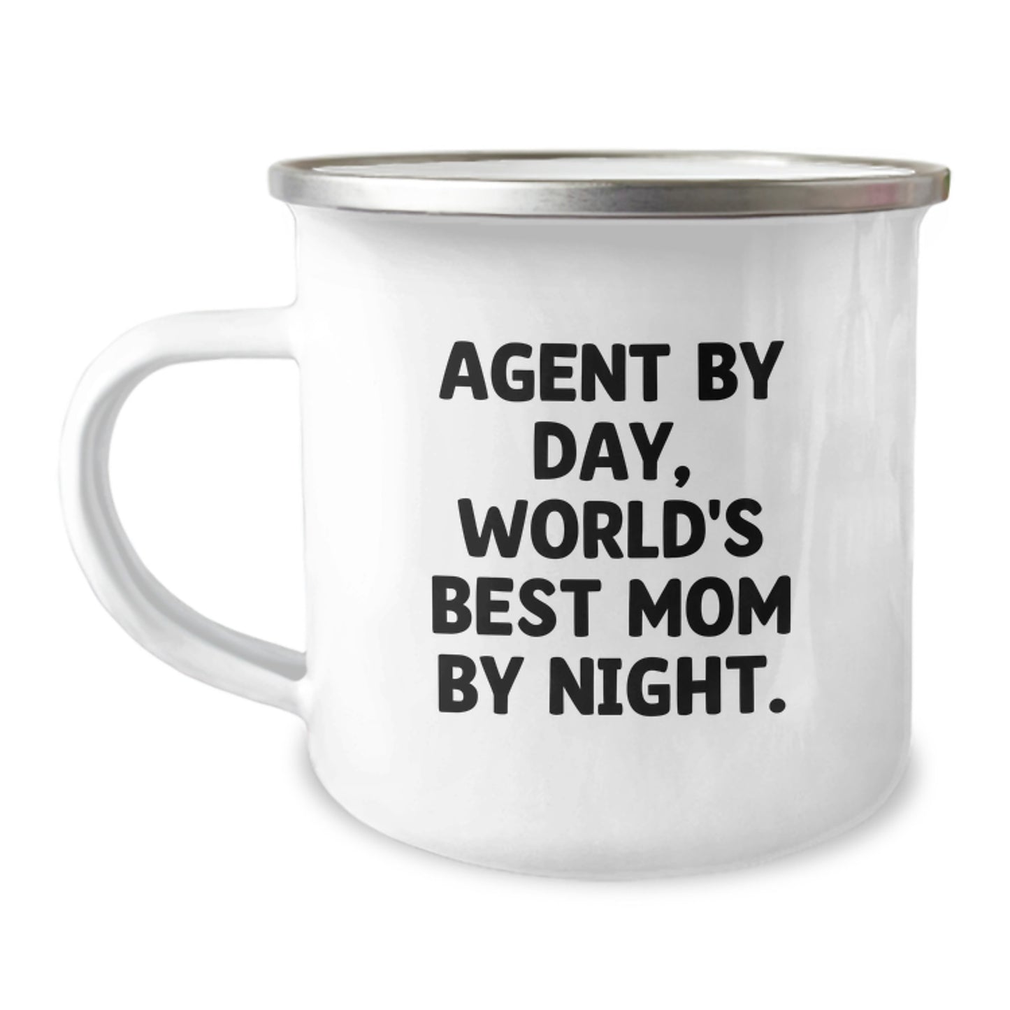 Funny Agent Gifts Camping Mugs, Agent By Day World's Best Mom By Night, Christmas Unique Agent Gifts for Agent, Gifts from Mom to Agent - Image 1