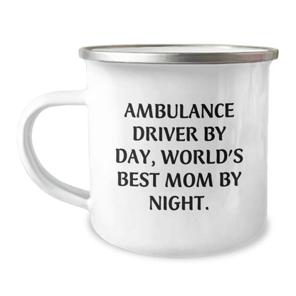 Ambulance Driver Gifts by Day, World's Best Mom by Night - Funny Christmas Camping Mug for Ambulance Driver, Men, Women, Friends and Family - Image 1