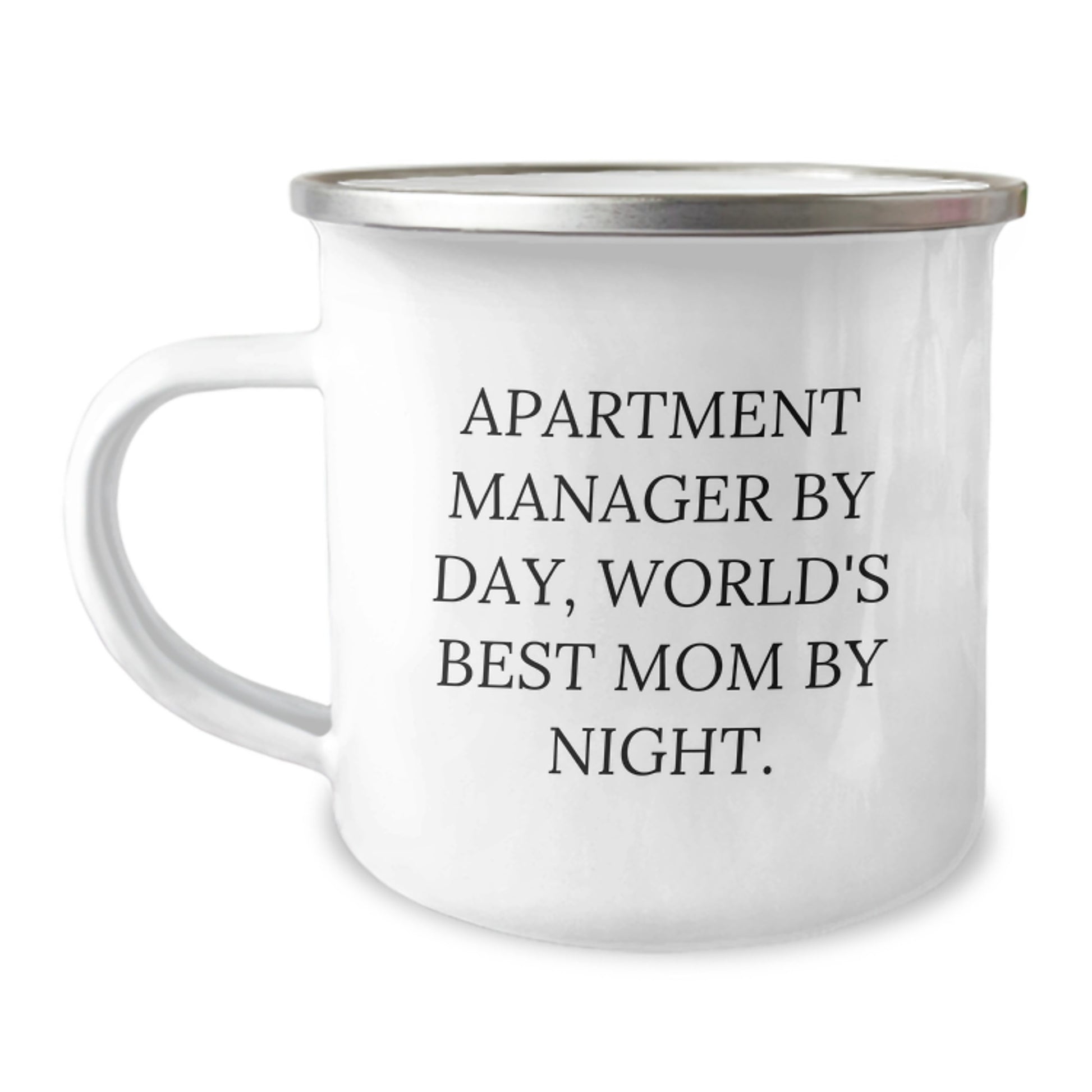Funny Gifts from Friends and Family for Apartment Manager, World's Best Mom By Night Camping Mug - Christmas Unique Gifts for Men and Women - Stainless Steel with Enamel Finish - Image 1