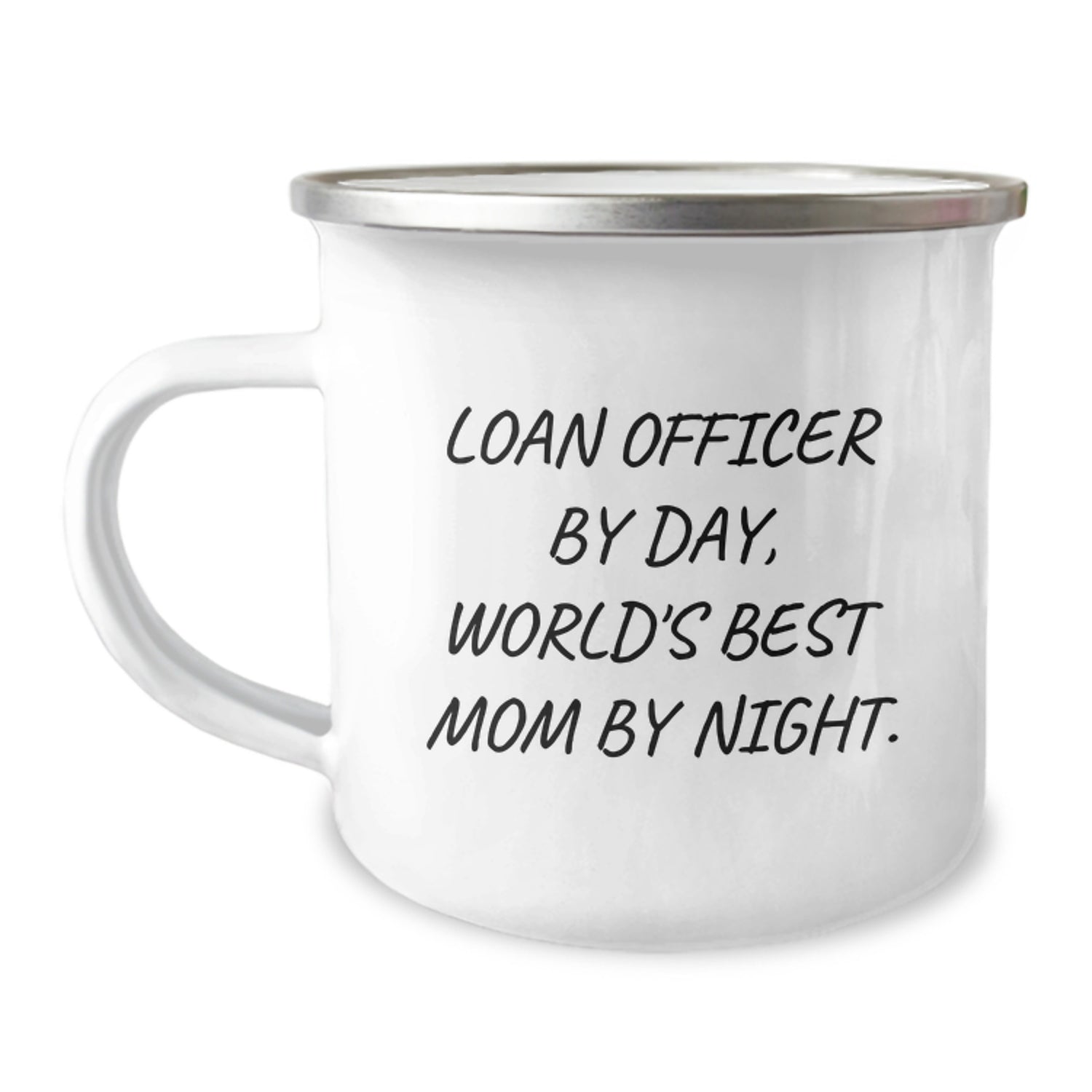 Funny Loan Officer Gifts for Men, 'Loan Officer By Day, World's Best Mom By Night' Camping Mug for Christmas Unique Gifts - Image 1