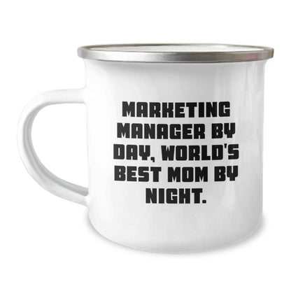 Gifts from Dad to the World's Best Marketing Manager Mom - Unique Valentine's Camping Mugs for Marketing Moms, Funny Mom Quotes, Marketing Manager Gifts, Stainless Steel Mugs for Outdoor Enthusiasts - Image 1