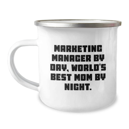 Gifts from Dad to the World's Best Marketing Manager Mom - Unique Valentine's Camping Mugs for Marketing Moms, Funny Mom Quotes, Marketing Manager Gifts, Stainless Steel Mugs for Outdoor Enthusiasts - Image 1
