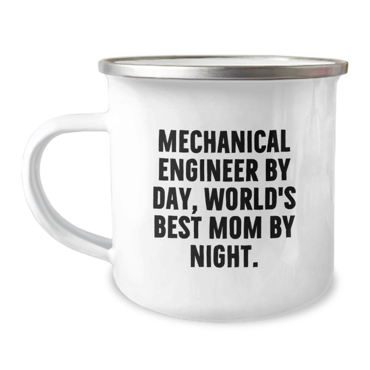 Funny Mechanical Engineer Gifts for Men from World's Best Mom, 'Mechanical Engineer By Day, World's Best Mom By Night' Camping Mug for Christmas - Image 1