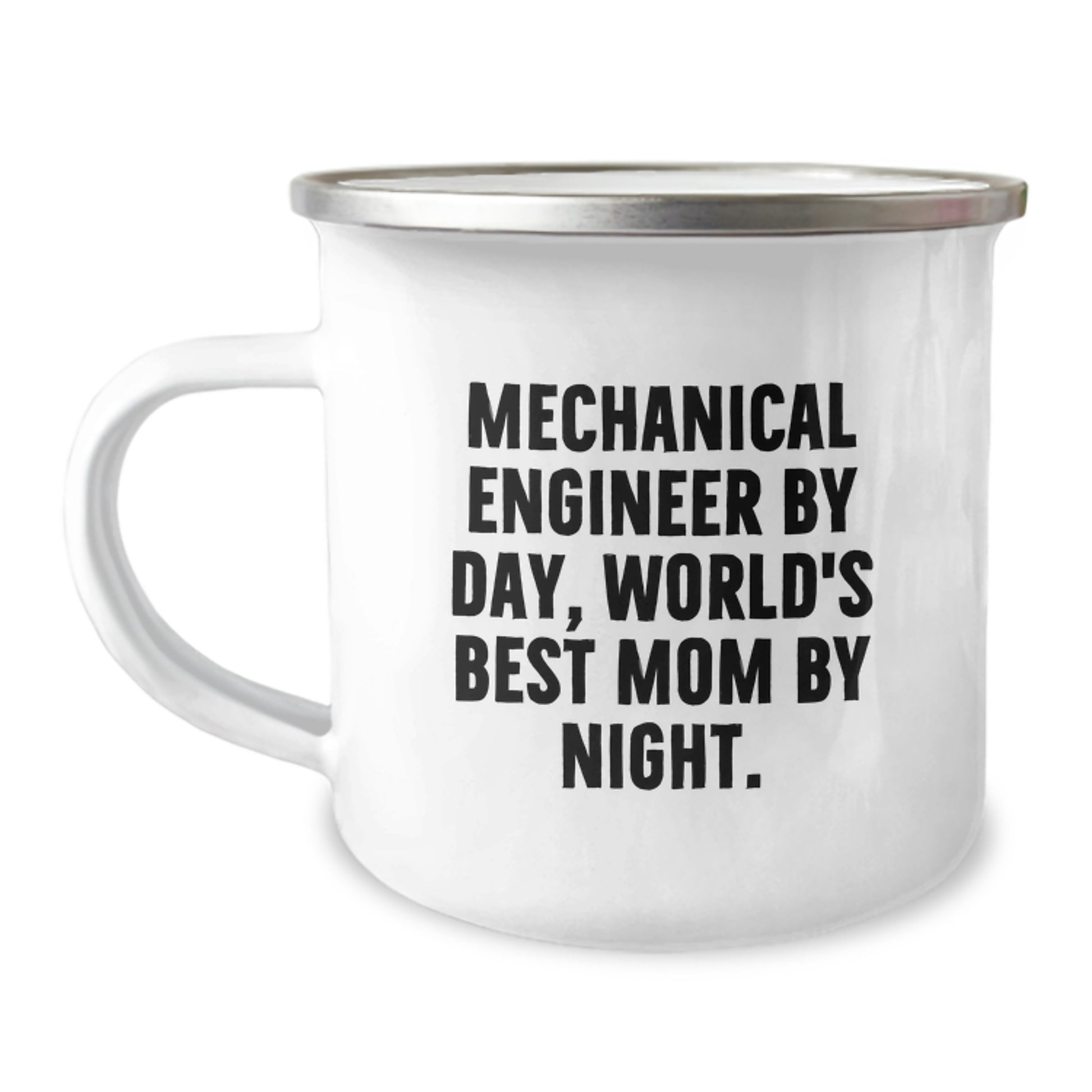 Funny Mechanical Engineer Gifts for Men from World's Best Mom, 'Mechanical Engineer By Day, World's Best Mom By Night' Camping Mug for Christmas - Image 1